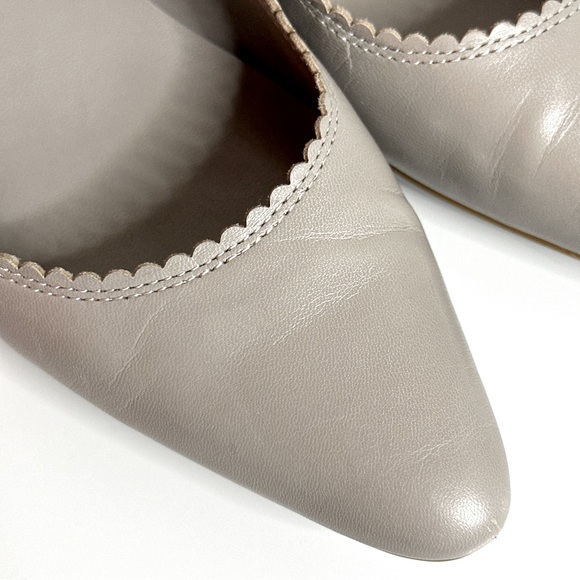 Lauren Ralph Lauren Scallop Pumps 7 Block Heel Gray - Picture 2 of 8